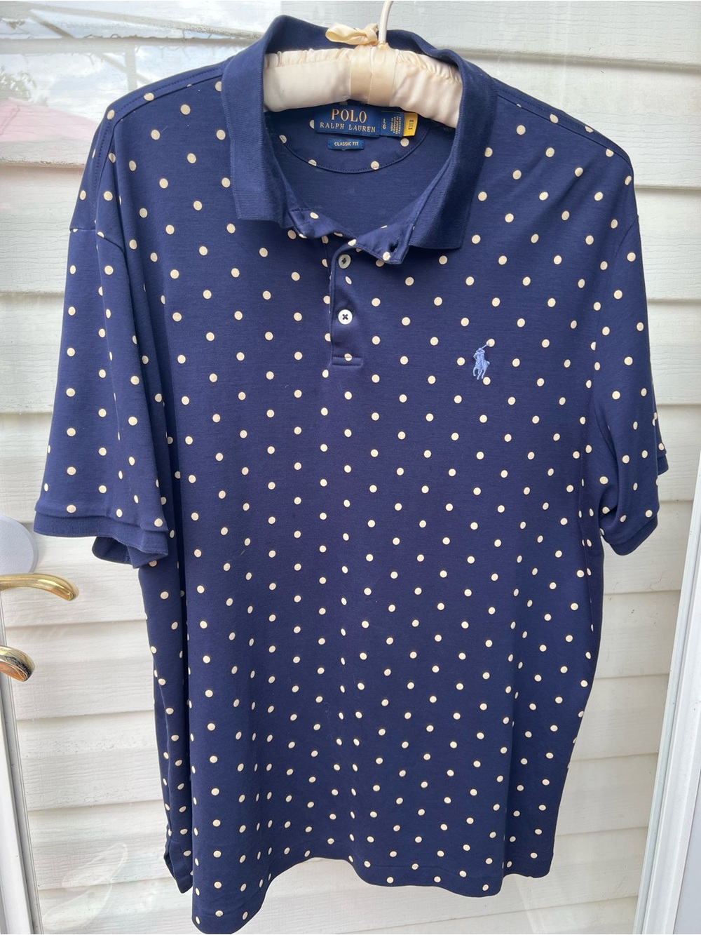 Polo by Ralph Lauren Navy Polo with Cream Polka Dots